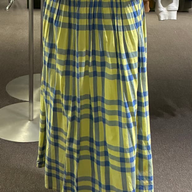 F)Japanese vintage 여성 체크 무늬 롱스커트(이염)