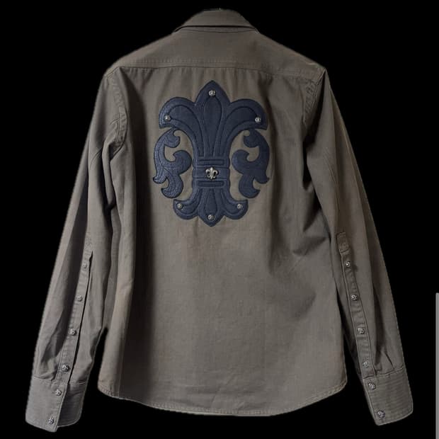 크롬하츠 플레어 밀리터리 아미셔츠