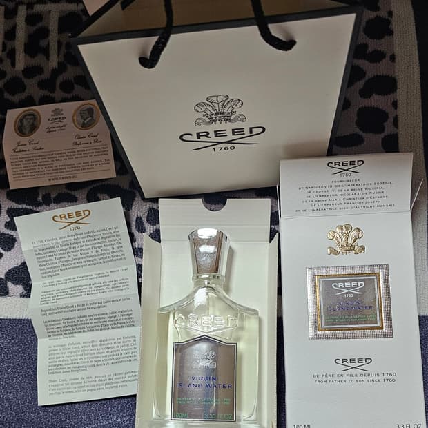 크리드 버진 아일랜드 워터 100ml 향수 미개봉 새상품 쇼핑백