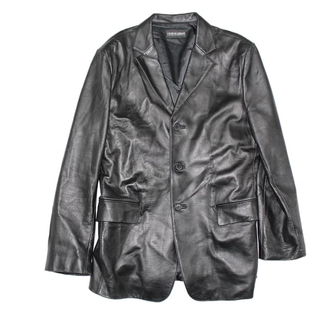 Giorgio Armani Lambskin Leather Blazer