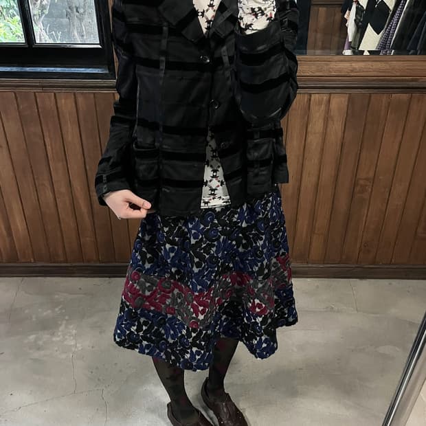 COMME DES GARCONS floral jacquard skirt