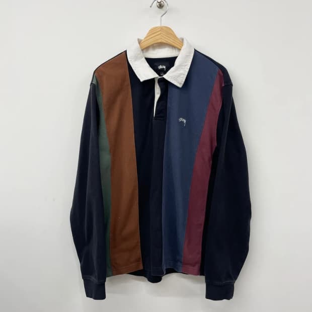 스투시 버트 스트라이프 럭비 카라 롱슬리브 PN9896