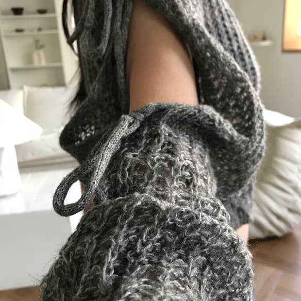vintage grey ribbon knit
