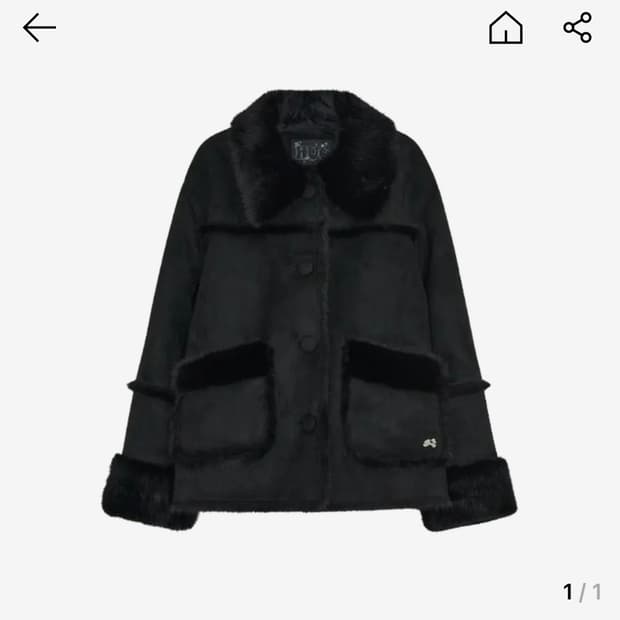 허그유어스킨 시어링 무스탕 자켓 블랙