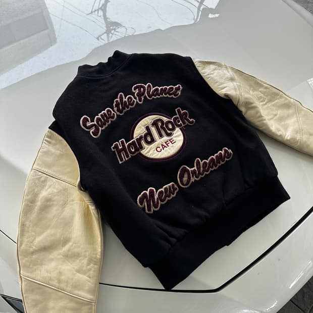 90s 하드락 카페 Hard Rock Cafe 레더 바시티 스타디움 자켓