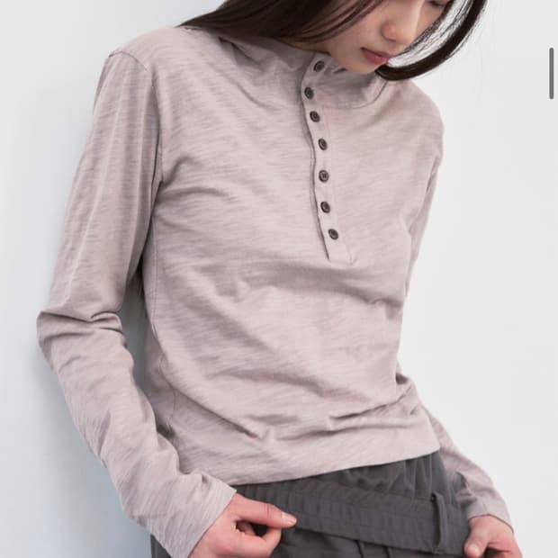 시스에이 _ 슬럽 버튼 후드 티셔츠