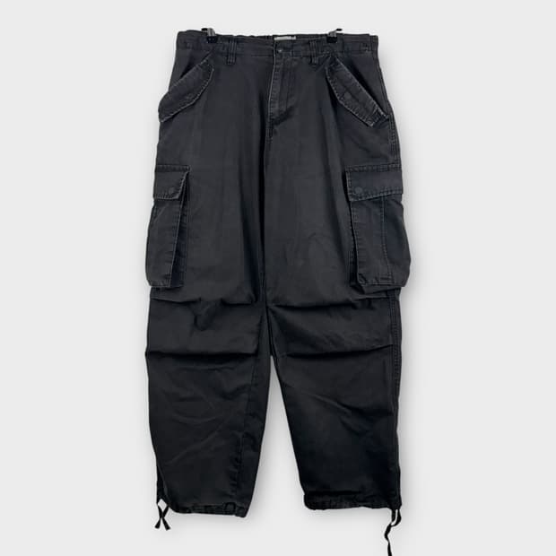 (L) 빅유니온 워시드 카고팬츠 블랙