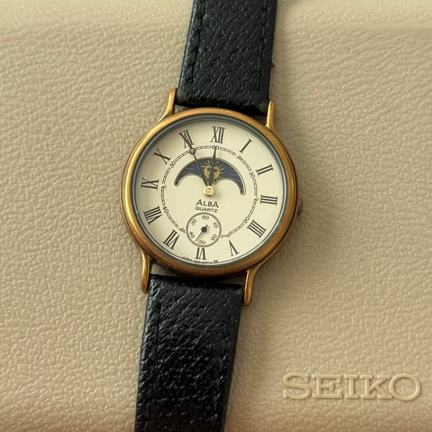 Seiko 세이코 쿼츠 ALBA 선 앤 문 1998