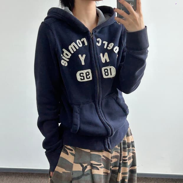 Abercrombie 아베크롬비 네이비 스펠아웃 후드집업