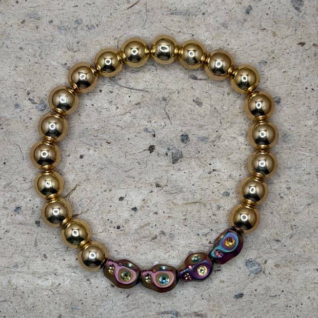 Hematite Skull Bracelet #1