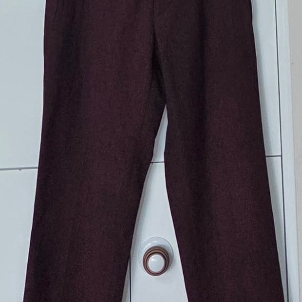 메종 마르지엘라 12fw 버건디 울 슬랙스