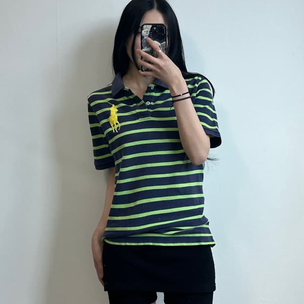 폴로 랄프로렌 빅포니 스트라이프 반팔 피케 티셔츠