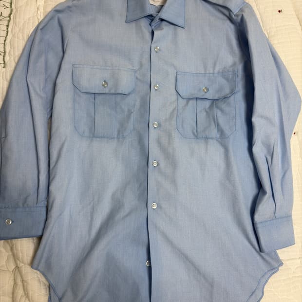 89년 호주군 보급 셔츠 체스트 포켓 스카이 블루 셔츠 105 상당