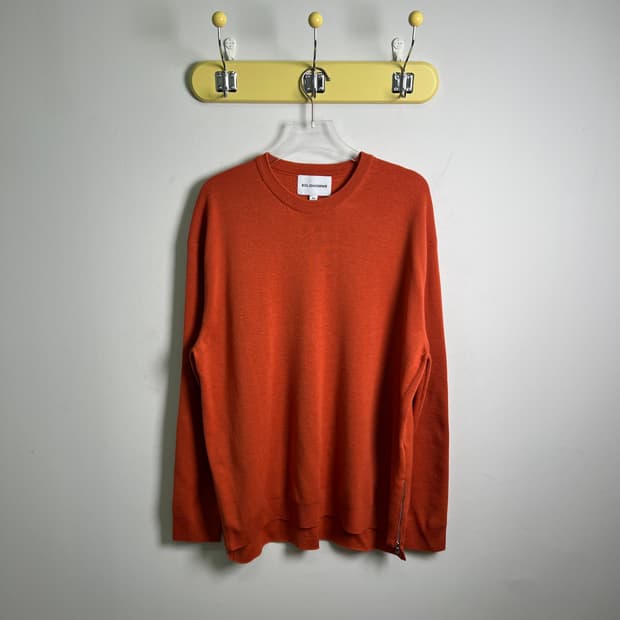 솔리드옴므 오렌지 사이드 지퍼 니트 스웨터 50