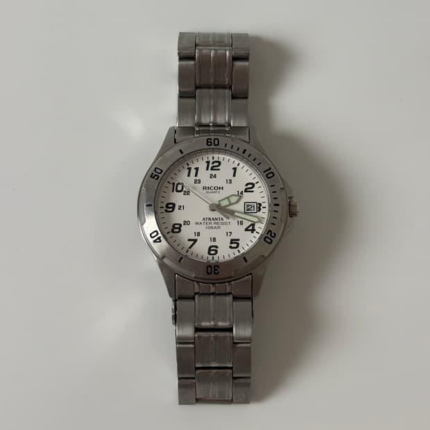 1990s Atranta Arabic Index Silver Quartz