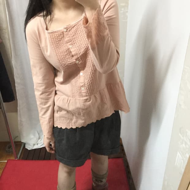 Sm2 pink antique lace blouse