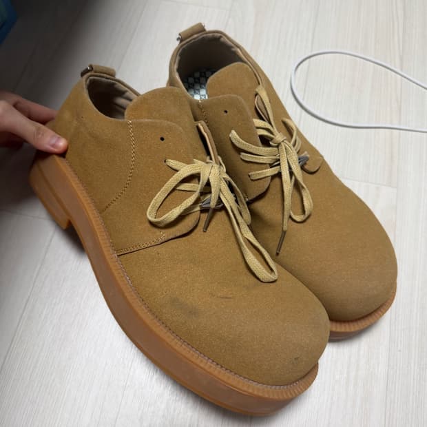 빈티지 스웨이드 브라운 더비 슈즈