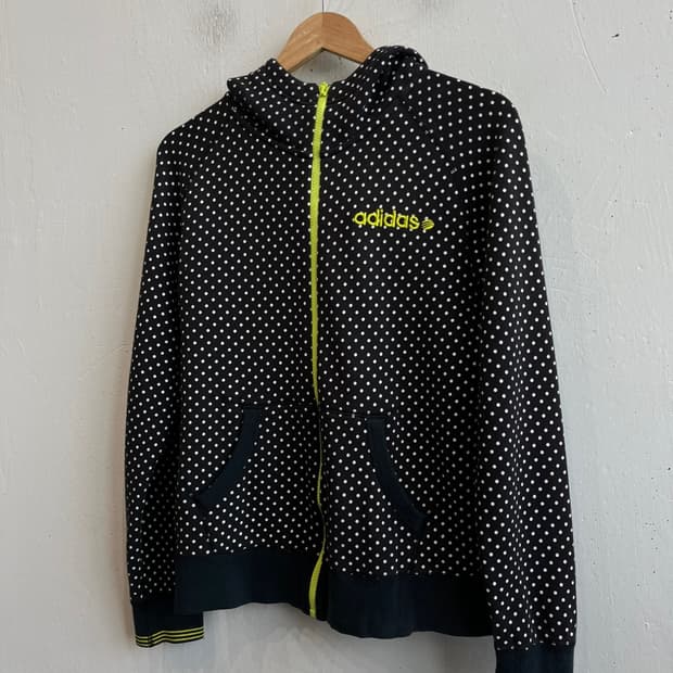 아디다스 도트 땡땡이 후드집업 