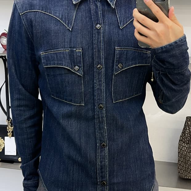 스컬 플라이트 웨스턴 데님 셔츠