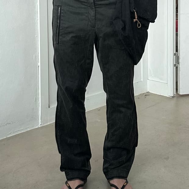 닐바렛 지퍼 디테일 팬츠 46 Chacoal Green