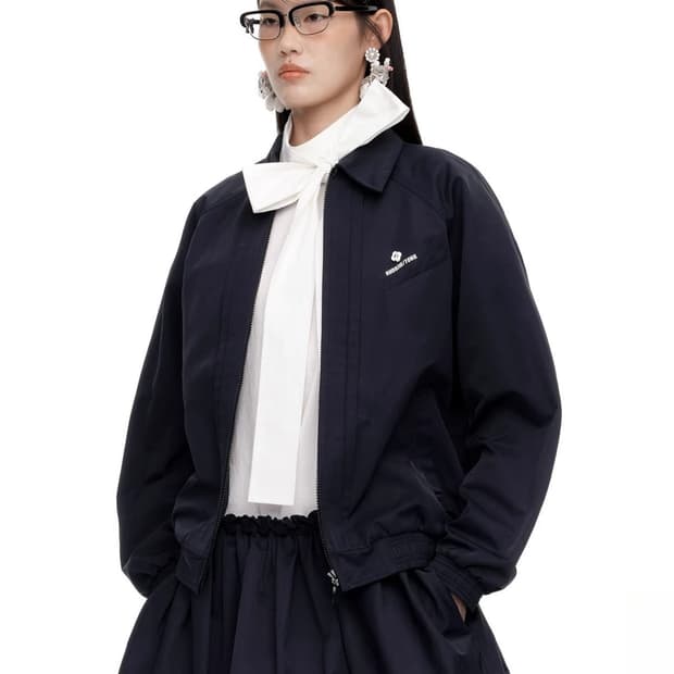[10]슈슈통 25fw 턱 디테일 스포츠 자켓/네이비