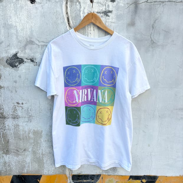 Nirvana 빈티지 너바나 밴드티 반팔 티셔츠