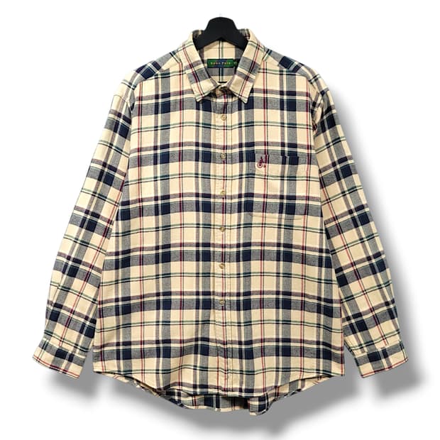 [105] 빈폴 베이지 멀티체크 빈티지 긴팔셔츠