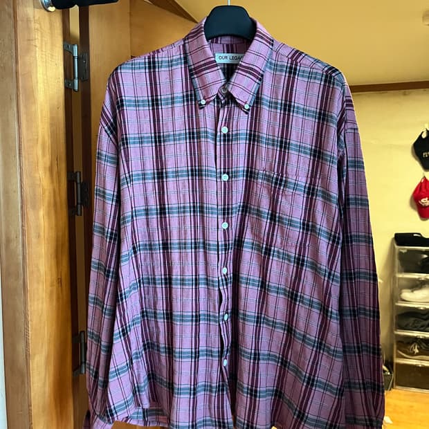 48) 아워레가시 버로우드 셔츠 핑크