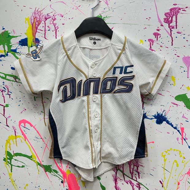 (키즈) 윌슨 NC 다이노스 화이트 홈 반팔 야구 유니폼 99 김민성 마