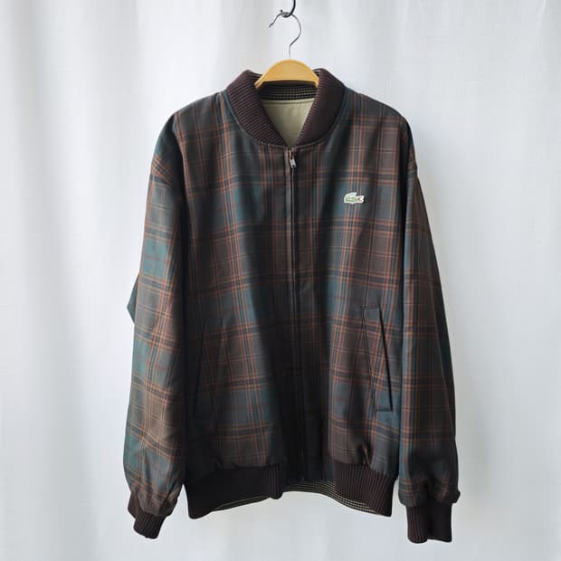 라코스테 서광 90s 리버시블 양면 블루종 자켓 브라운 그린 XL(EL)