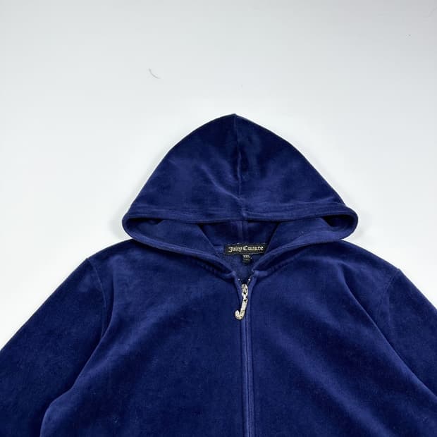 쥬시꾸뛰르 USA 벨벳 네이비 후드집업 (XXL 여성추천)