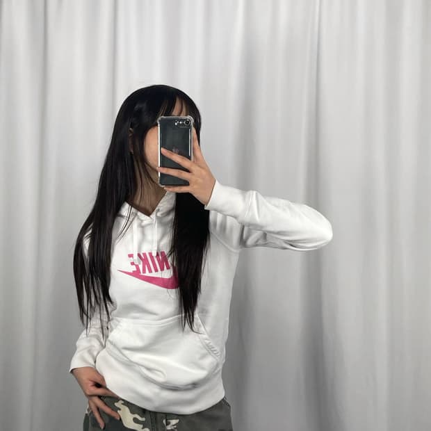 나이키 스컬 화이트 후드티