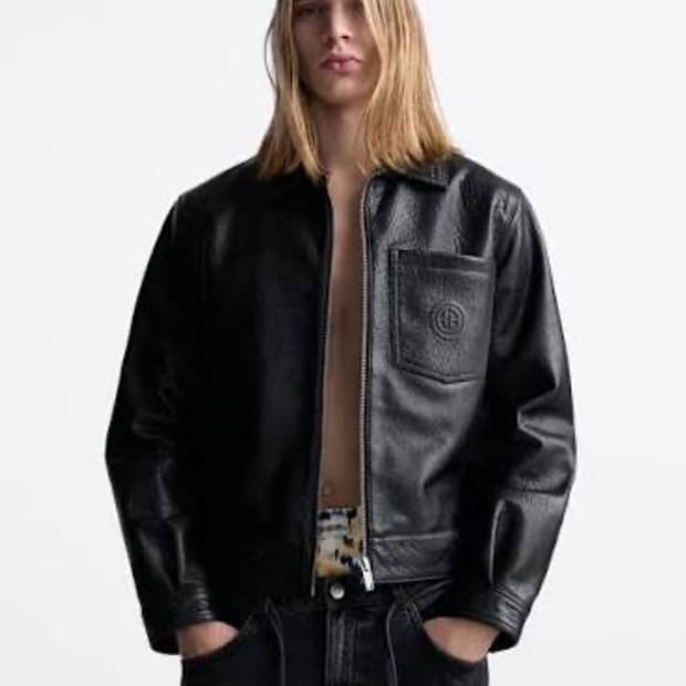 [XL]자라x 루드 크롭 레더 자켓 팝니다