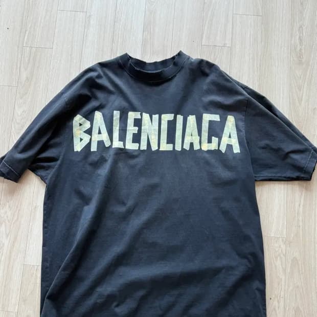 [XL] 발렌시아가 테이프로고 반팔 국내매장판