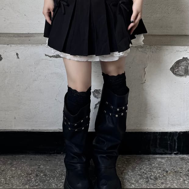 Ribbon frill skirt