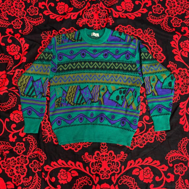jpn Ethnic vintage knit sweater