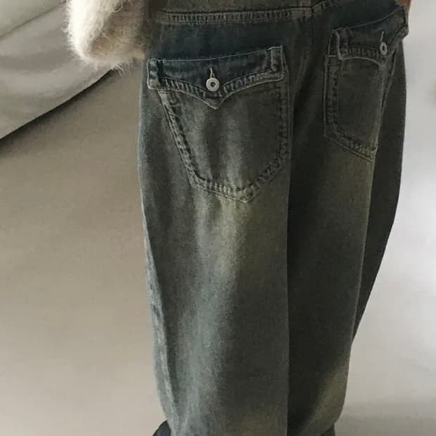 원더원더 피벳 트루 포켓 와이드 데님팬츠