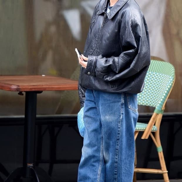 헤일리비버//런던포그 리얼레더 가죽 자켓 