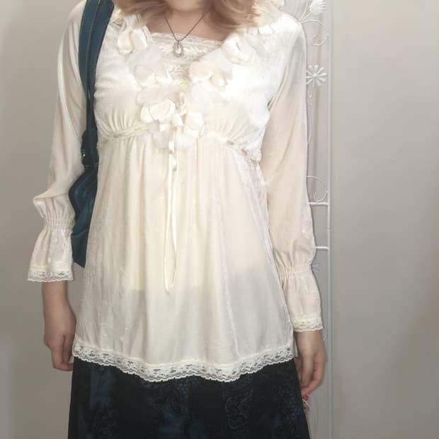 jpn vintage ivory lace antique blouse