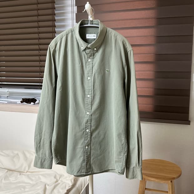 [M] Lacoste 라코스테 신형 카키 베이직 옥스퍼드 셔츠