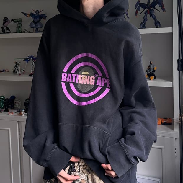 Bape 서클 로고 루지 후드