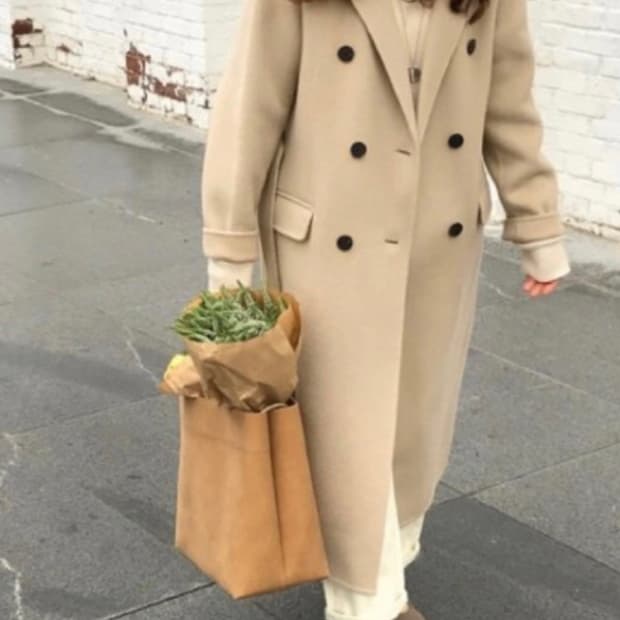 봉주르프로젝트 로우 핸드메이드 코트(네이비)