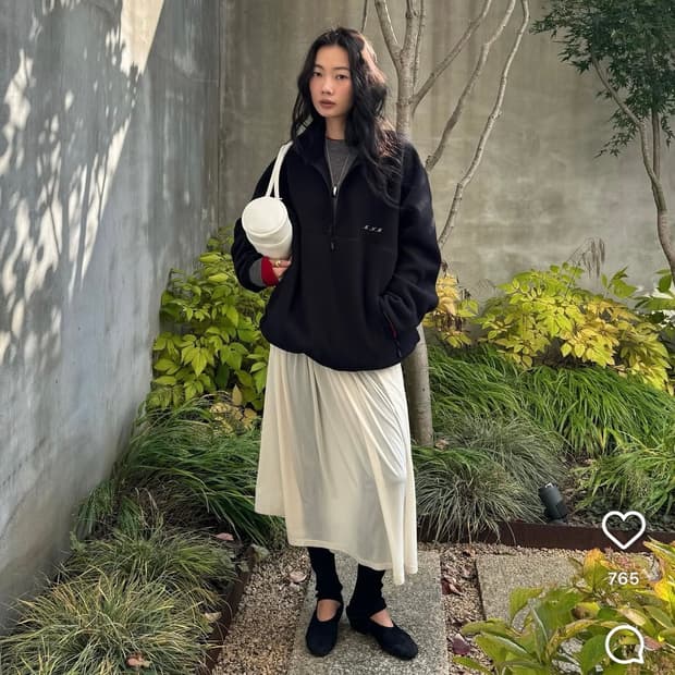 모노하 반집업 플리스 블랙 새상품