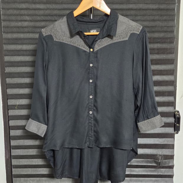 [디젤] 웨스턴 스터드 요크 비스코스 셔츠 | 00151