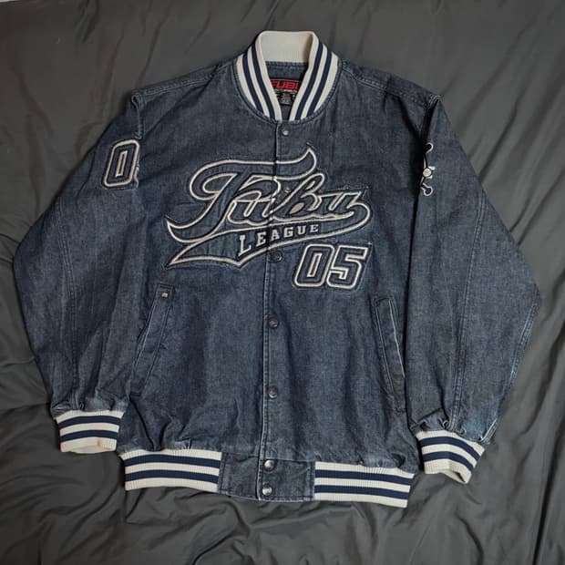 [FUBU] 후부 데님 야구점퍼 블루 빈티지 자켓 스타디움
