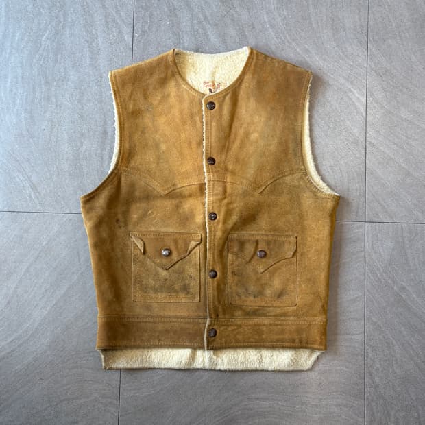 50-60년대 생산 빈티지 스웨이드 조끼 자켓