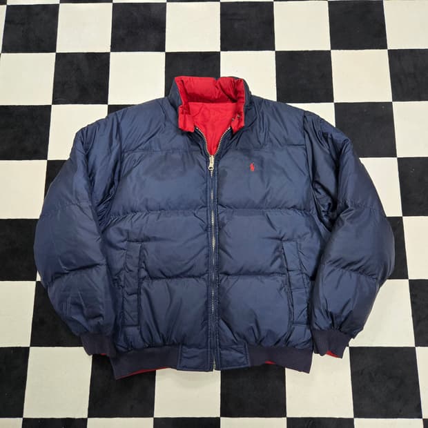 M 폴로랄프로렌 OG 리버시블 푸퍼 다운 자켓 네이비 레드