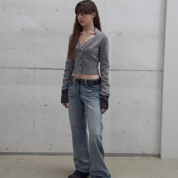 LCDC wide leg washed denim