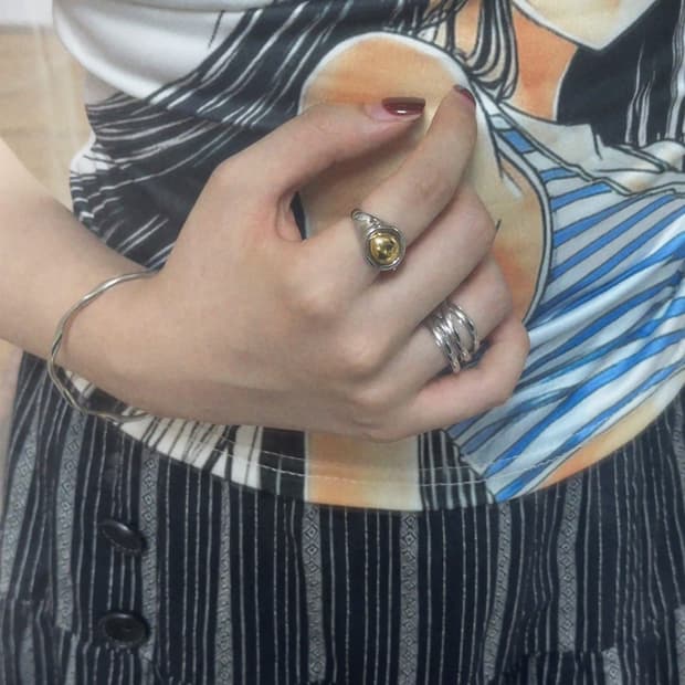 vintage pumpkin gold bold ring