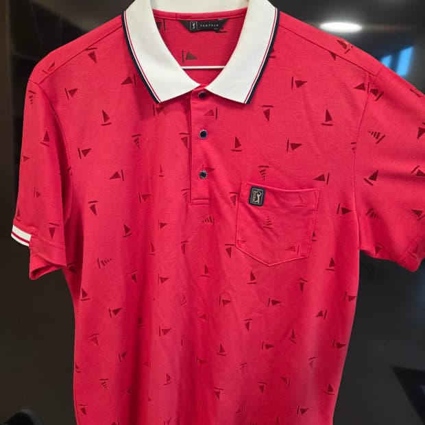[PGATOUR] 레드 패턴 반팔 골프티 100
